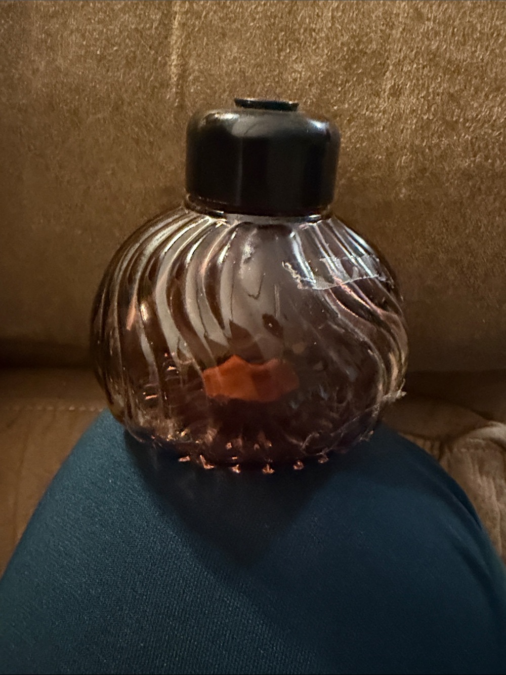 Avon Men's Shaving Aftershave Bottle in Amber Brown with Black Cap